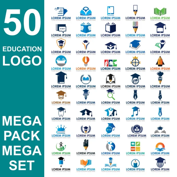 Set Education Logo Set University Vector — Vettoriale Stock