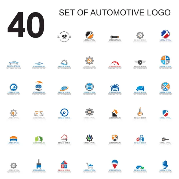 Set Automotive Vector Set Transportation Logo —  Vetores de Stock