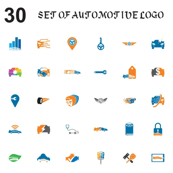 Set Automotive Vector Set Transportation Logo — Vetor de Stock