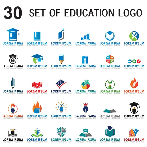Set Education Vector Set University Logo —  Vetores de Stock