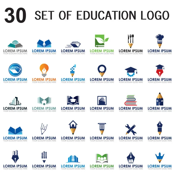 Set Education Vector Set University Logo —  Vetores de Stock