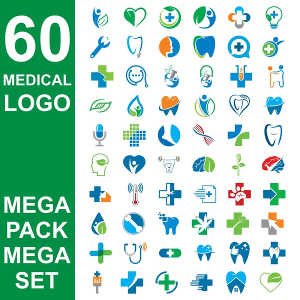 Set Medical Logo Set Pharmacy Vector — Vetor de Stock