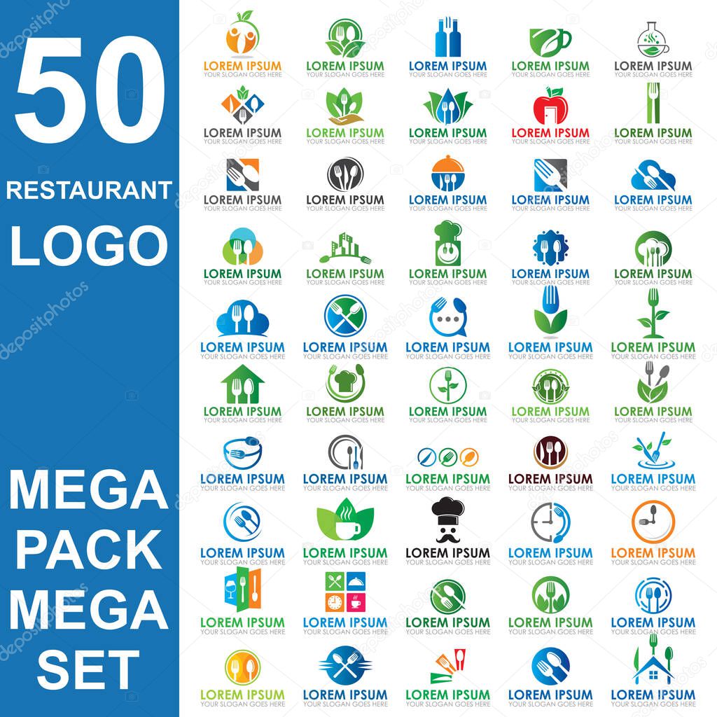Set of restaurant logo , set of food vector