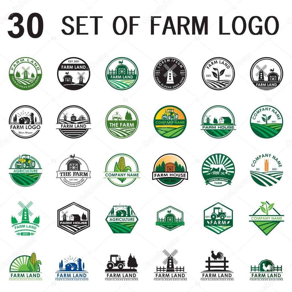 set of farm vector , set of agriculture logo