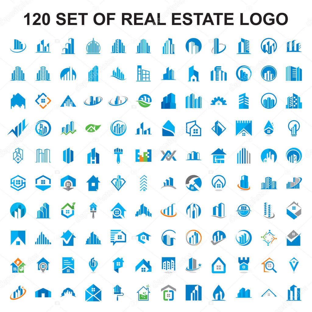 set of real estate logo , set of building vector