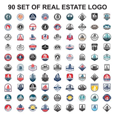 Emlak logosu kümesi, yapı vektörü kümesi