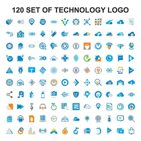Set Technology Logo Set Graphic Vector —  Vetores de Stock