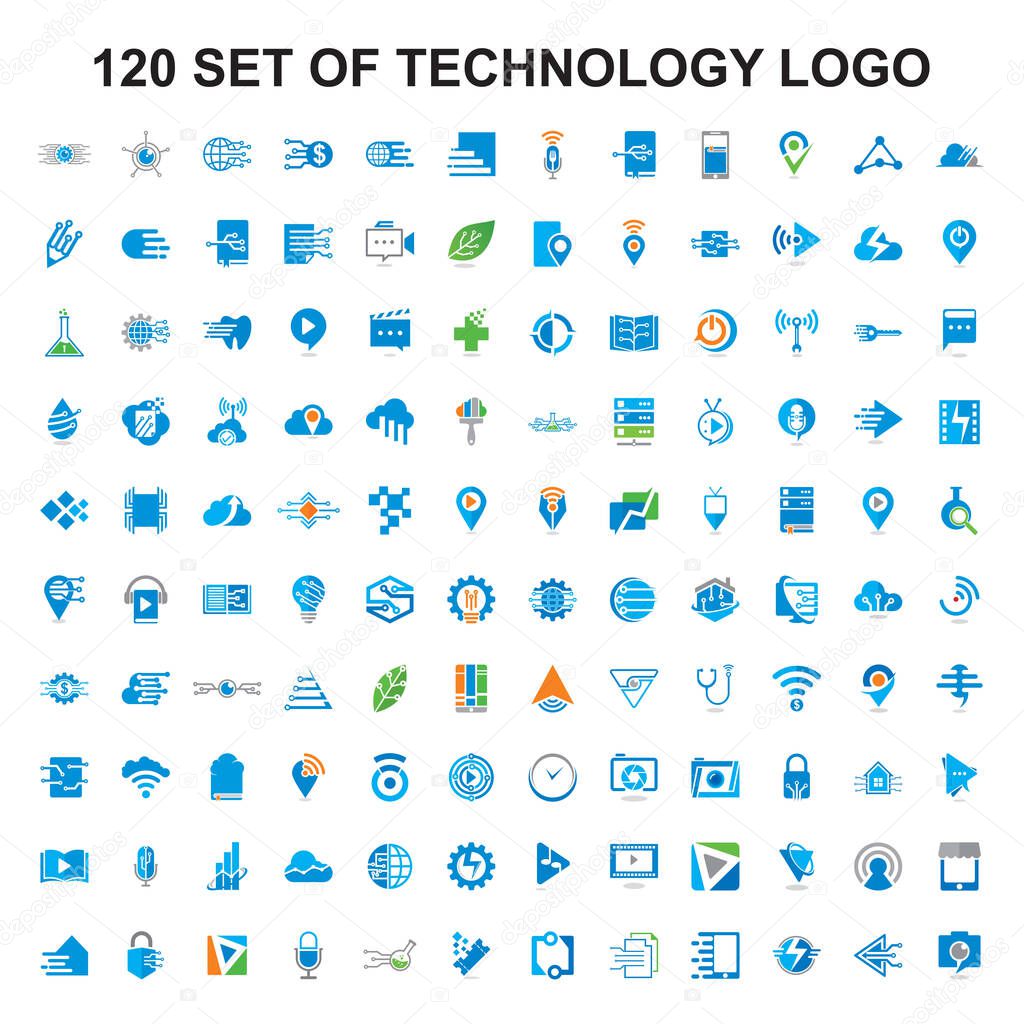 set of technology logo , set of graphic vector
