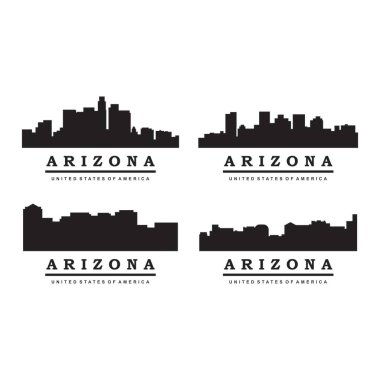Arizona siluet vektörünün bir kümesi