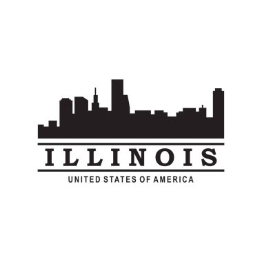 Illinois siluet vektör logosu