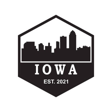 Iowa siluet vektör logosu