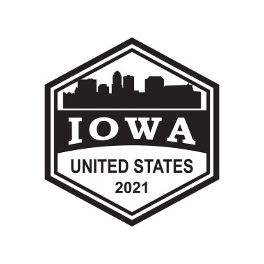 Iowa siluet vektör logosu