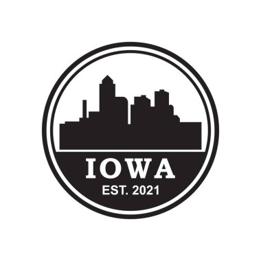 Iowa siluet vektör logosu