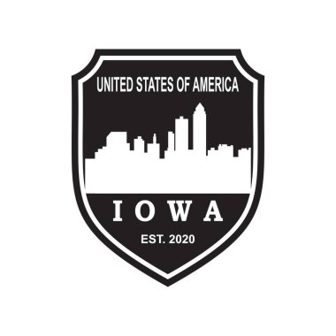 Iowa siluet vektör logosu