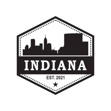 Indiana Skyline siluet vektör logosu