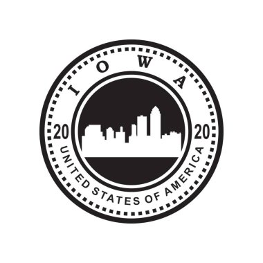 Iowa siluet vektör logosu