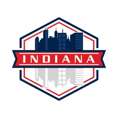 Indiana Skyline Vector, Indiana Gökdelen Logosu
