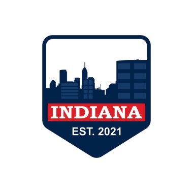 Indiana Skyline Vector, Indiana Gökdelen Logosu