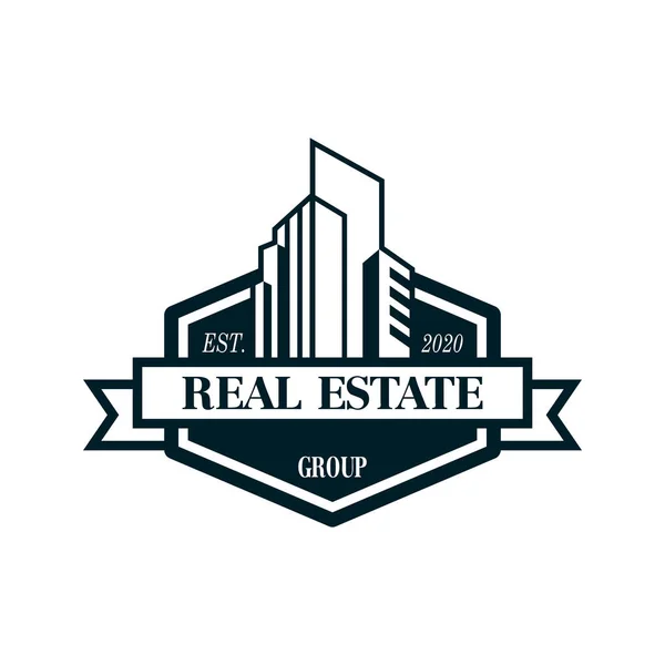 Bâtiment Vectoriel Logo Immobilier — Image vectorielle