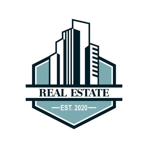 Bâtiment Vectoriel Logo Immobilier — Image vectorielle