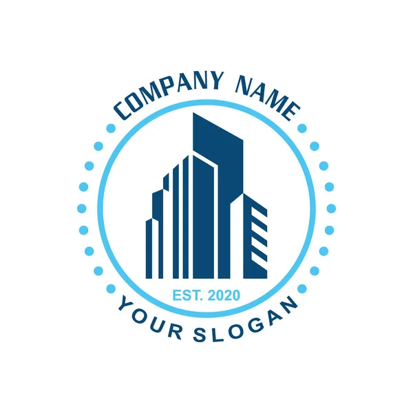 Vetor Construção Logotipo Imobiliário — Vetor de Stock