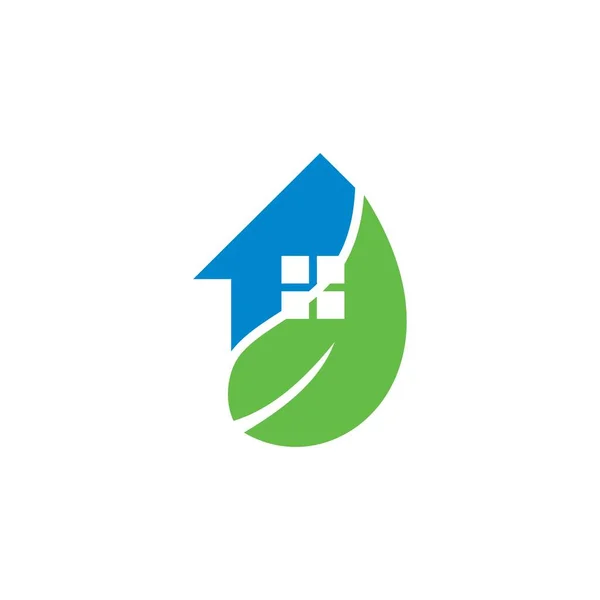 Leaf House Vector Real Estate Logo — стоковый вектор