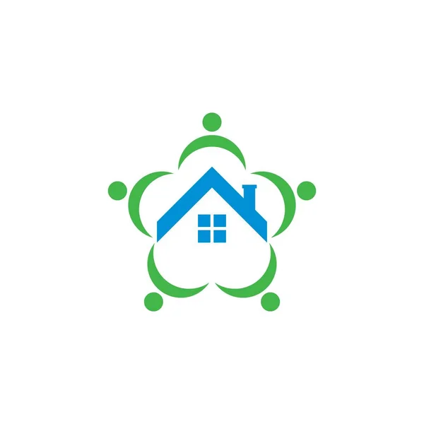 Home Care Vector Real Estate Logo — стоковый вектор