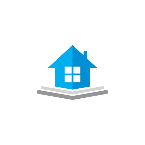 Book House Vector Real Estate Logo — стоковий вектор