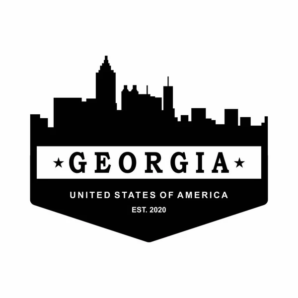 Georgia Skyline Silhouette Vector Logo — стоковый вектор
