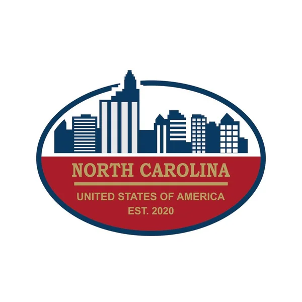 Kuzey Carolina Skyline Vektör Logosu — Stok Vektör