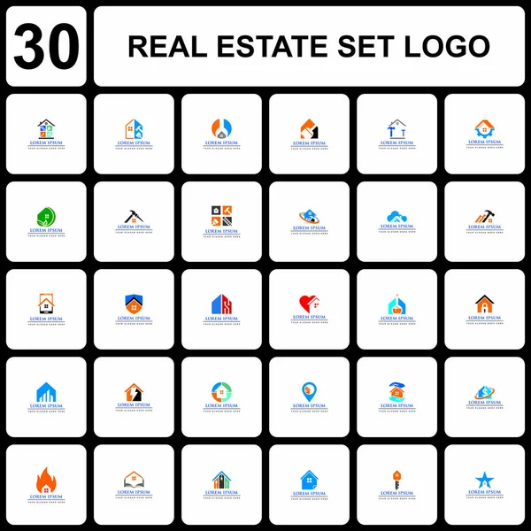 Real Estate Set Logo House Set Logo — Vector de stock