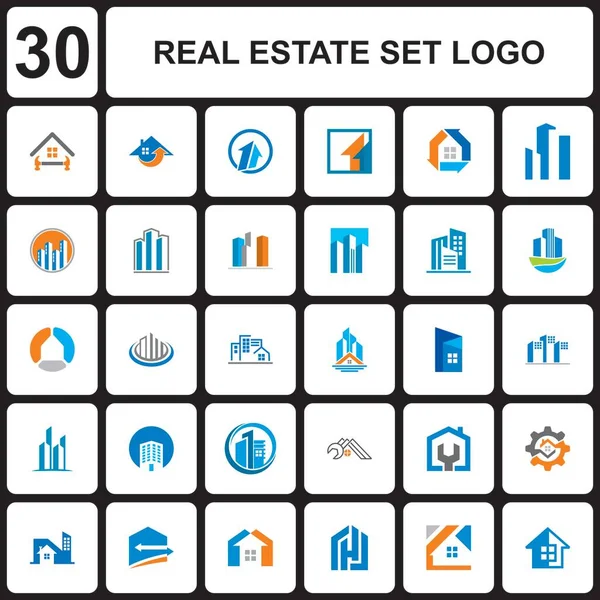 Real Estate Set Logo Building Set Logo — Vector de stock