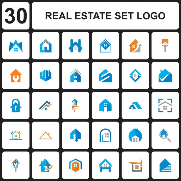 Real Estate Set Logo Abstract Home Logo — Vector de stock
