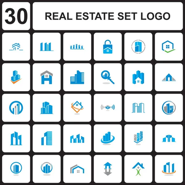 Bir set ev logosu, bir set emlak logosu.