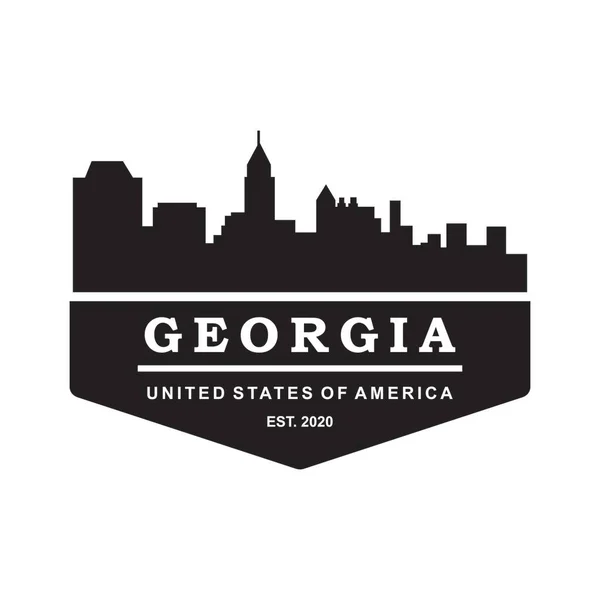 Georgia Skyline Silhouette Vector Logo — Stock Vector