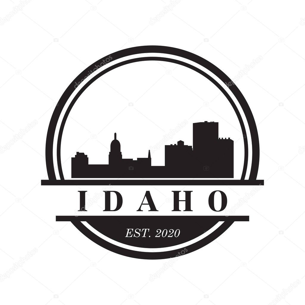 Idaho skyline silhouette vector logo