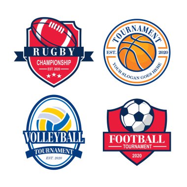Turnuva vektörü seti, spor logosu seti.