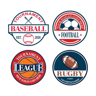 Şampiyonluk vektörü seti, spor logosu seti.