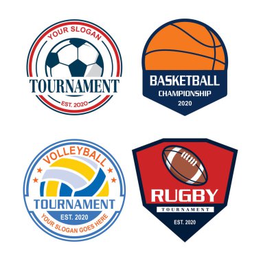 Şampiyonluk vektörü seti, spor logosu seti.