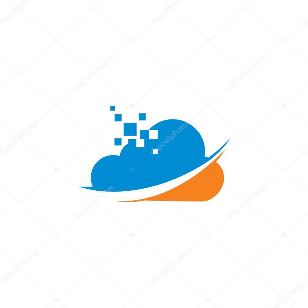 Cloud arrow logo , cloud tech logo