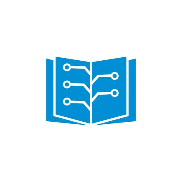 Dijital Kitap Vektörü Teknoloji Logosu — Stok Vektör