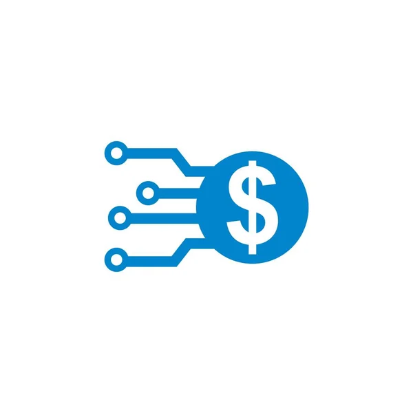 Digital Money Vector Technology Logo — Vetor de Stock