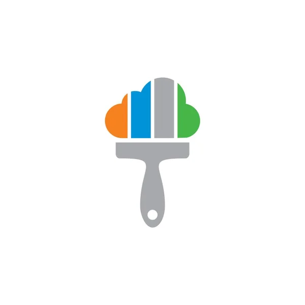 Cloud Paint Vector Technology Logo — Stok Vektör