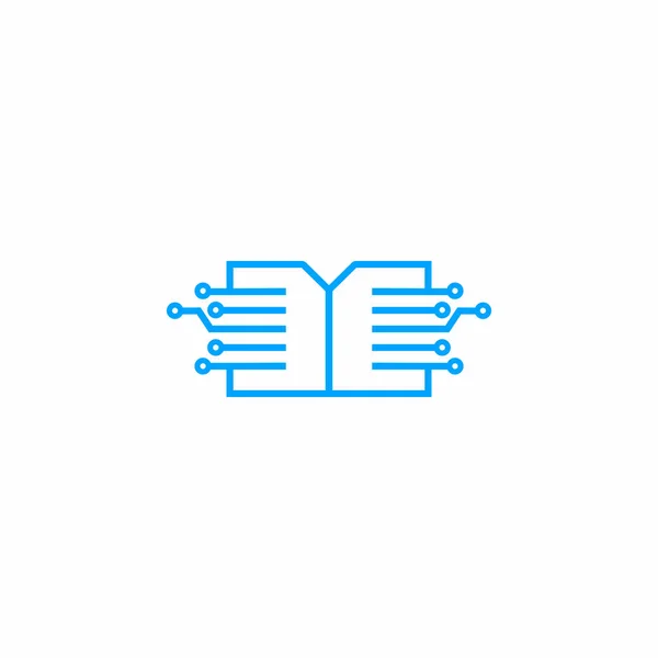 Book Tech Vector Technology Logo — стоковый вектор