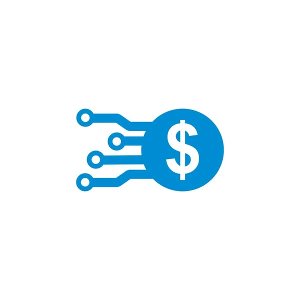 Digital Money Vector Technology Logo — Vetor de Stock