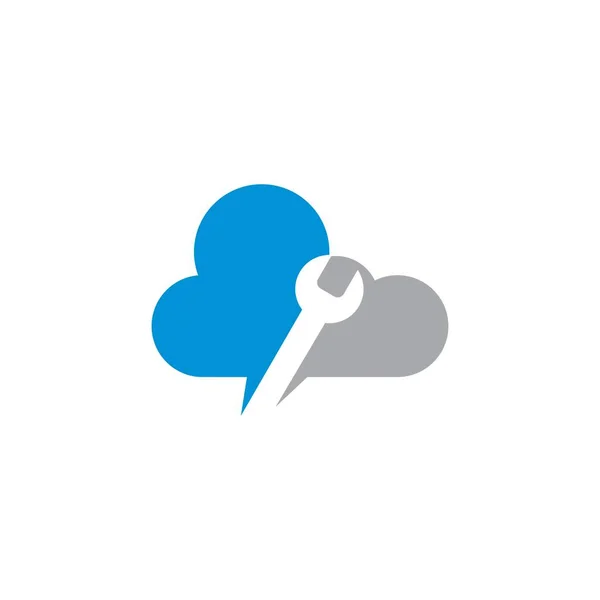 Cloud Logo Industrial Logo Vector — Stok Vektör