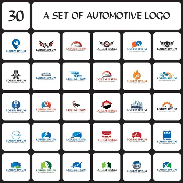 Set Automotive Logo Set Transportation Logo —  Vetores de Stock