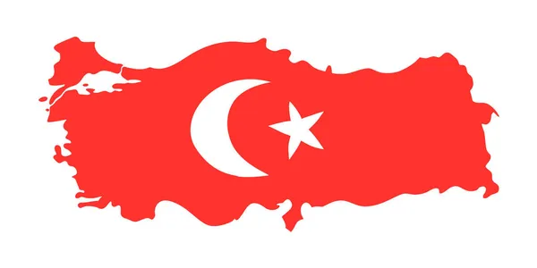 Vector Mapa Dibujado Mano Turquía Con Bandera Turquía República Ilustración — Archivo Imágenes Vectoriales