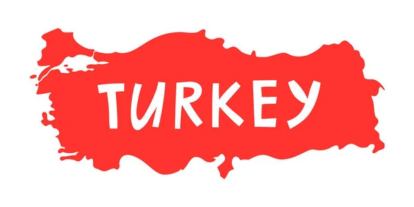 ベクトルハンドはトルコの様式化された地図を描いた トルコ共和国旅行イラスト 地理図 地中海地図要素 — ストックベクタ