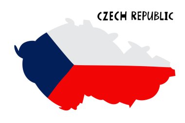 Vector hand drawn stylized map of Czechia. Travel illustration. Czech Republic geography illustration. Europe map element